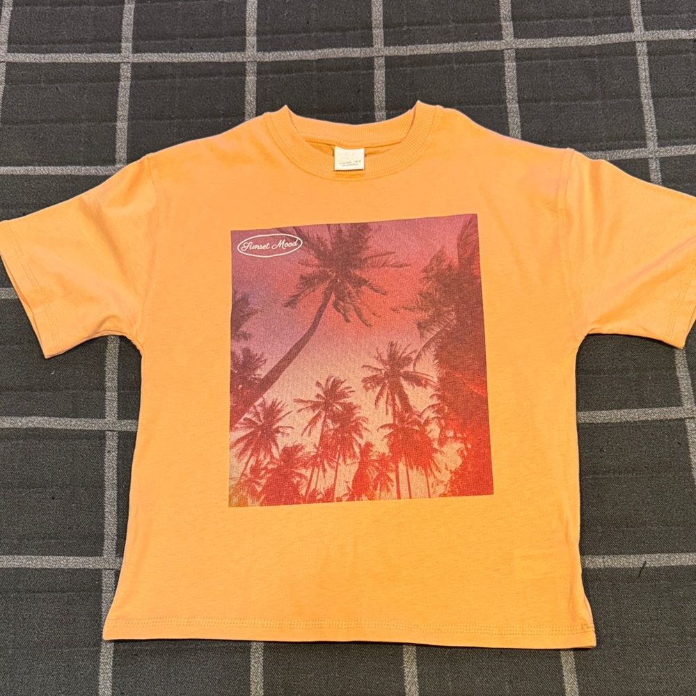 Zara Orange Palm Tree Kids Tee